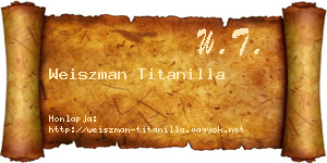 Weiszman Titanilla névjegykártya